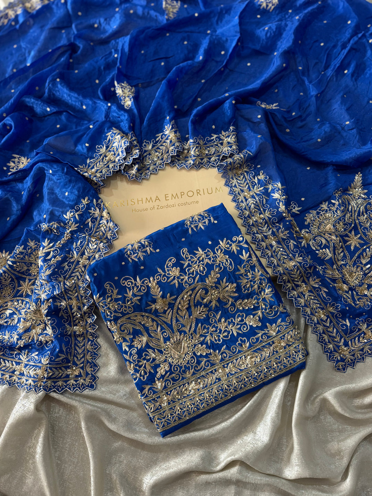 ROYAL BLUE HANDWORK SUIT