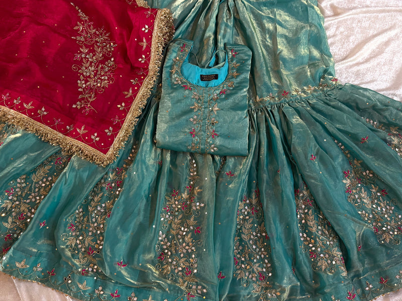 BEAUTIFUL HANDWORK GHARARA |  | Karishma Emporium | Elegance in Making Pure Zardozi Women wear