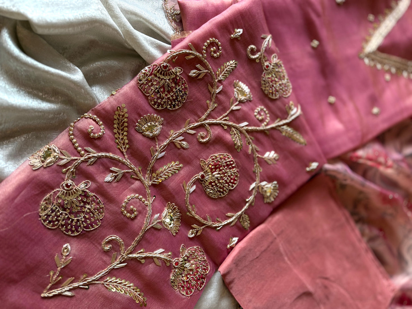 ZARDOZI SUITS ON TISSUE FABRIC