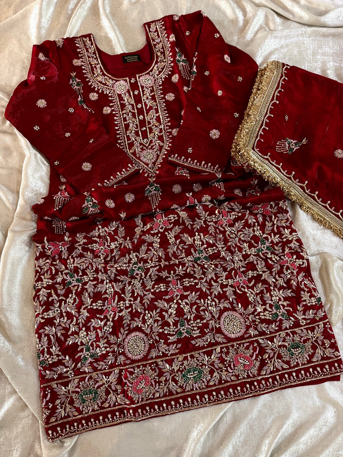 ZARDOZI PLAZO SET IN MAROON