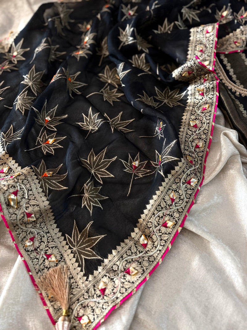 Punjabi suit with dabka work neck |  | Karishma Emporium | Elegance in Making Pure Zardozi Women wear