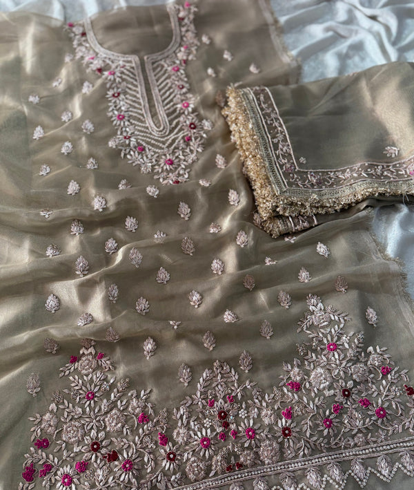 PURE DABKA WORK SUIT |  | Karishma Emporium | Elegance in Making Pure Zardozi Women wear