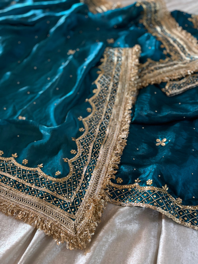 BEAUTIFUL HANDWORK GHARARA |  | Karishma Emporium | Elegance in Making Pure Zardozi Women wear