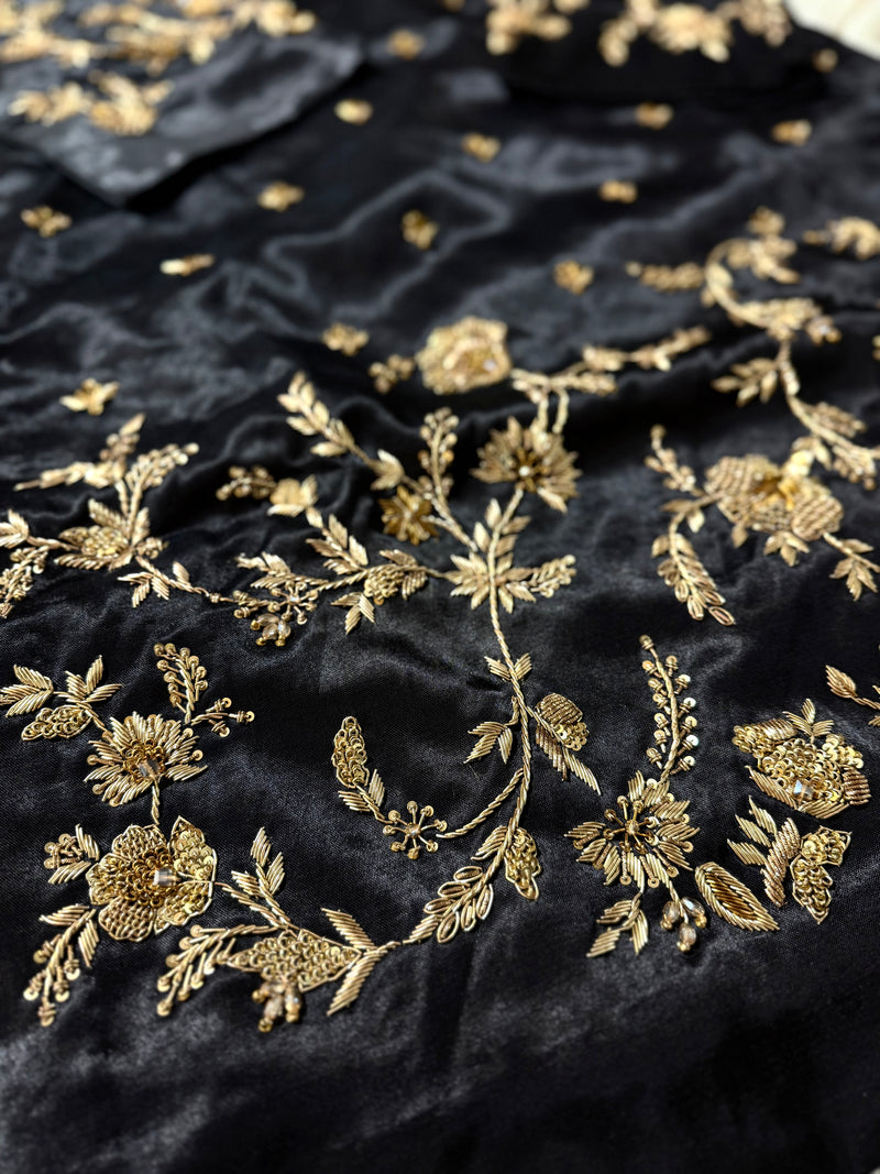 (ZARDOZI SHARARA) BLACK RANI |  | Karishma Emporium | Elegance in Making Pure Zardozi Women wear