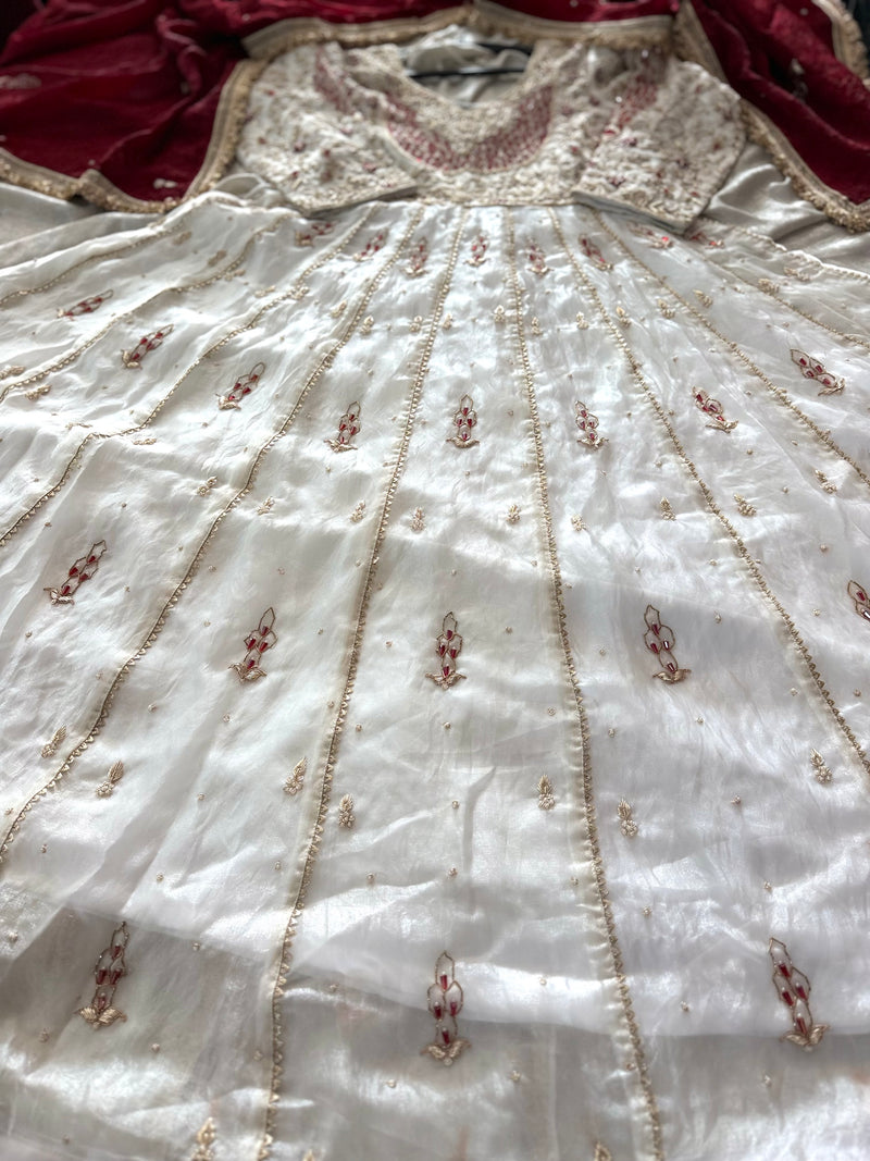 BEAUTIFUL ANARKALI DRESS IN PURE ZARDOZI WITH BANARSI PLAIN PANT |  | Karishma Emporium | Elegance in Making Pure Zardozi Women wear
