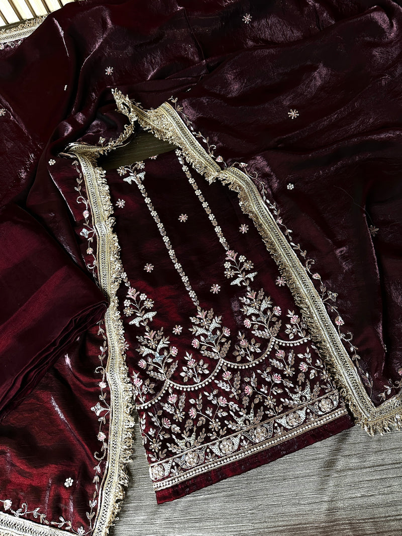 Zardozi Suit |  | Karishma Emporium | Elegance in Making Pure Zardozi Women wear