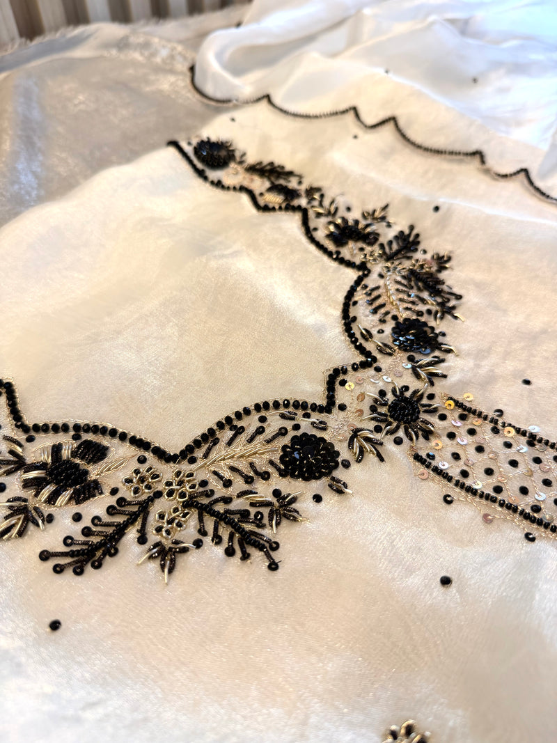 Black & white suit |  | Karishma Emporium | Elegance in Making Pure Zardozi Women wear