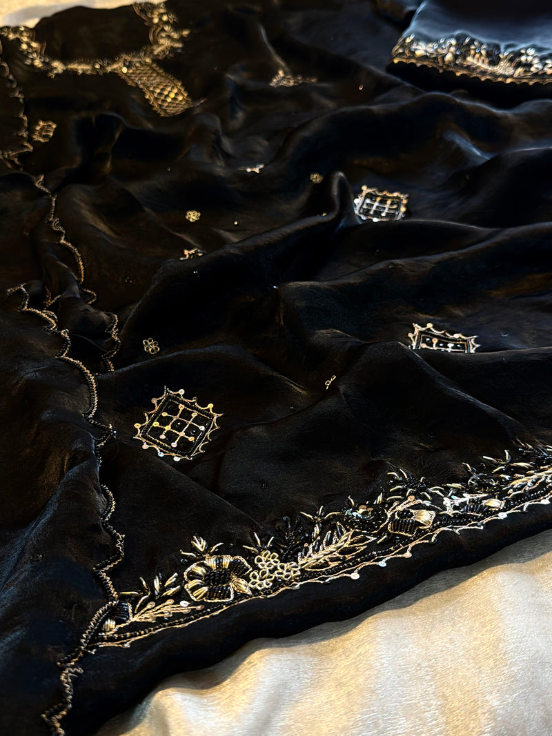 Black & white suit |  | Karishma Emporium | Elegance in Making Pure Zardozi Women wear