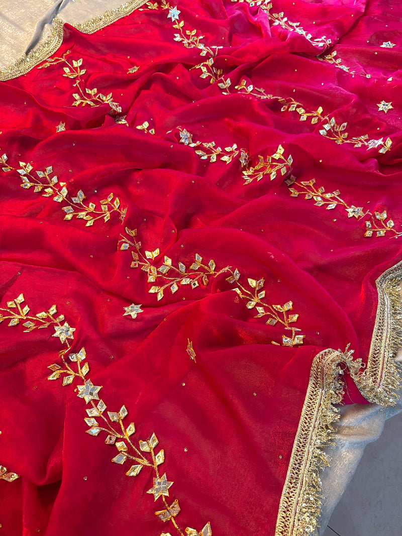 Dulhan gota Patti suit |  | Karishma Emporium | Elegance in Making Pure Zardozi Women wear