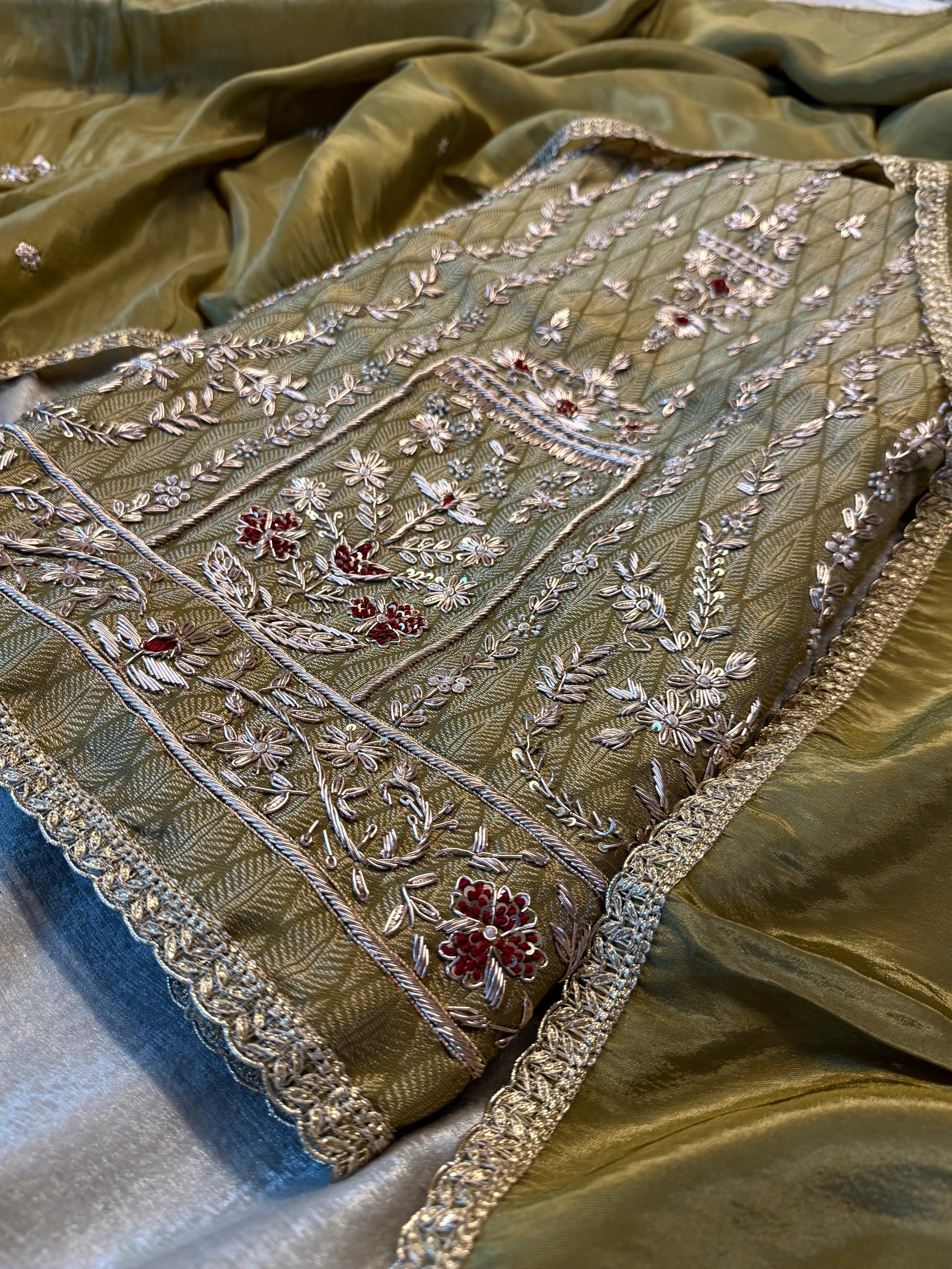 Dabka suits |  | Karishma Emporium | Elegance in Making Pure Zardozi Women wear