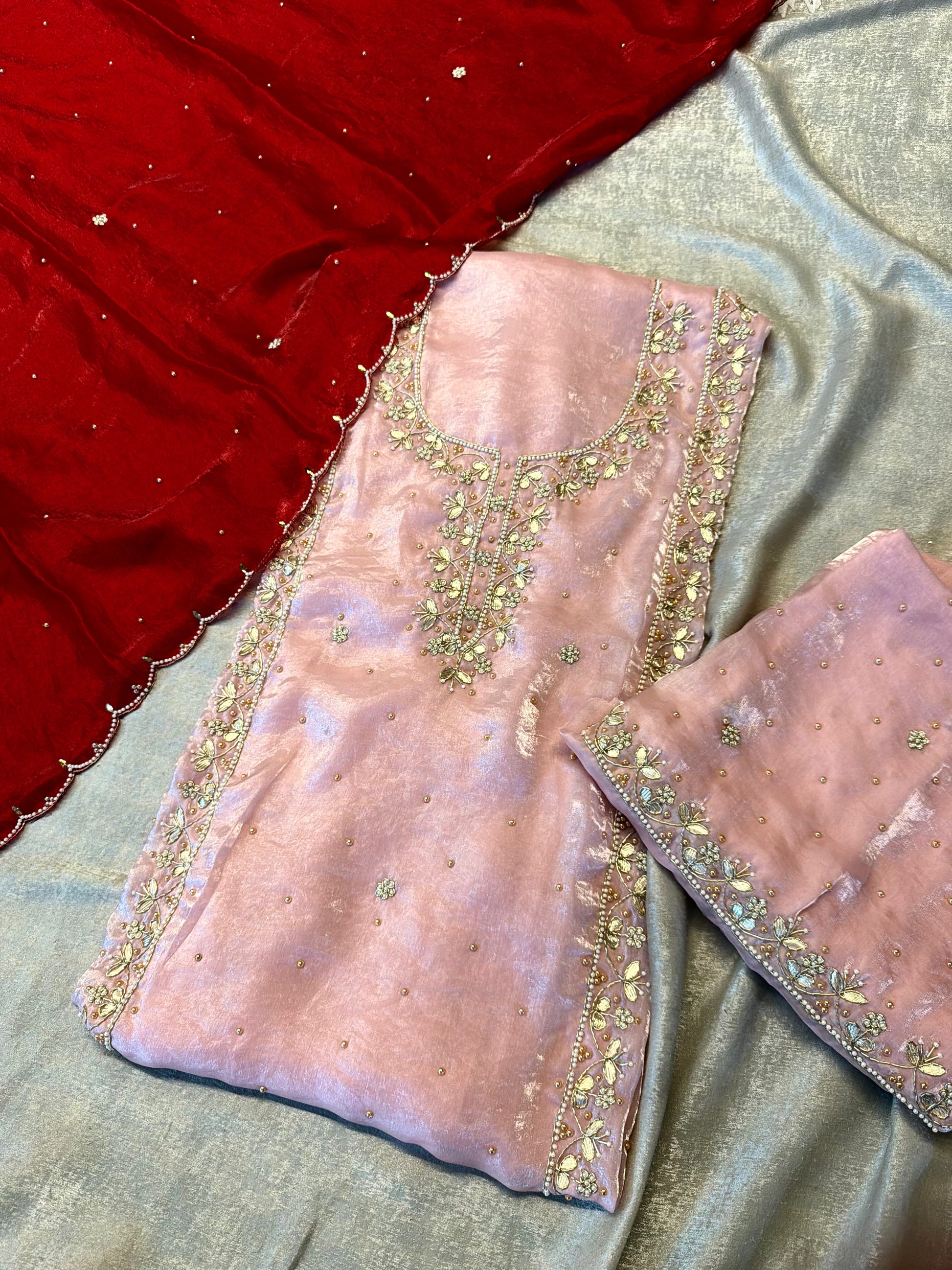 Dabka Patti suit |  | Karishma Emporium | Elegance in Making Pure Zardozi Women wear