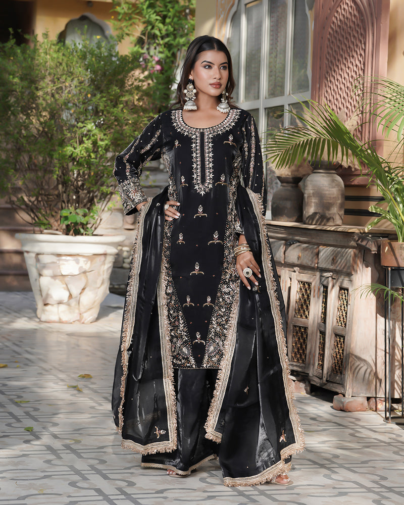 Sharara by shehnaz gill |  | Karishma Emporium | Elegance in Making Pure Zardozi Women wear