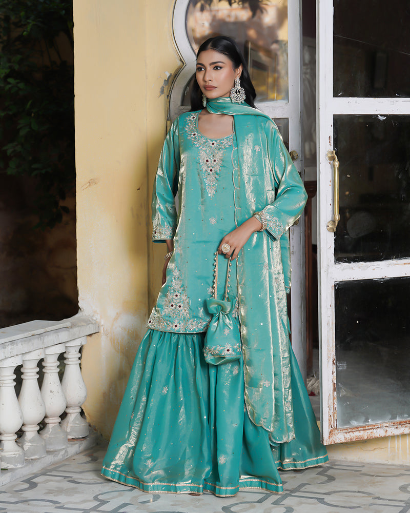 Gharara by Falak-naaz |  | Karishma Emporium | Elegance in Making Pure Zardozi Women wear