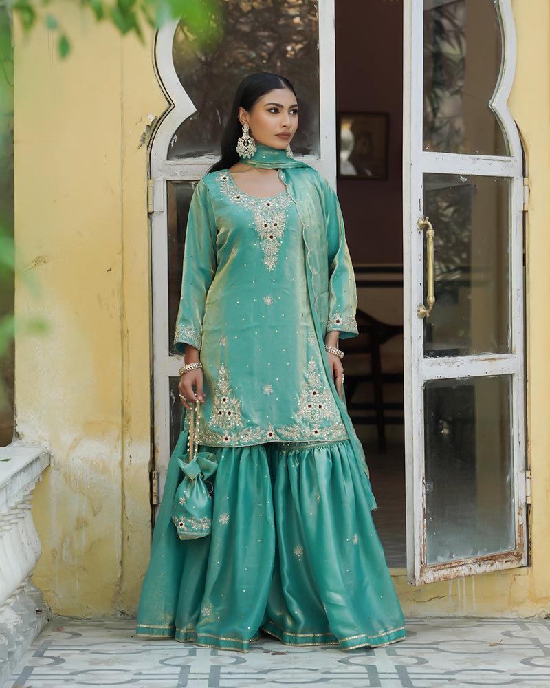 Gharara by Falak-naaz |  | Karishma Emporium | Elegance in Making Pure Zardozi Women wear