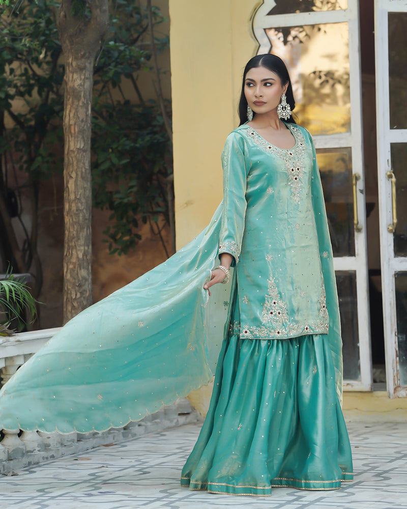 Gharara by Falak-naaz |  | Karishma Emporium | Elegance in Making Pure Zardozi Women wear