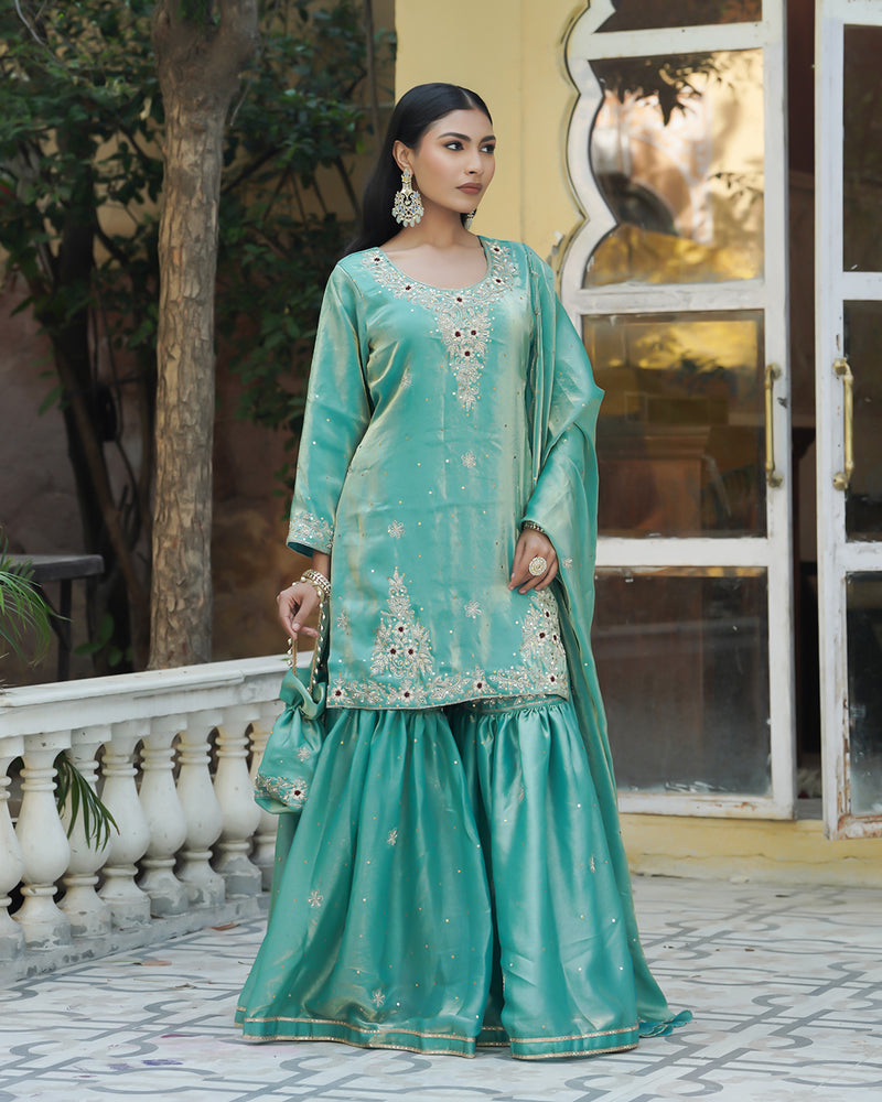 Gharara by Falak-naaz |  | Karishma Emporium | Elegance in Making Pure Zardozi Women wear