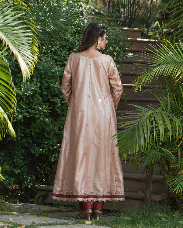Exclusive Anarkali Italian tissue fabric  Dupatta Italian Shimar