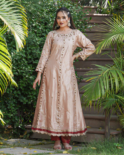 Exclusive Anarkali Italian tissue fabric  Dupatta Italian Shimar