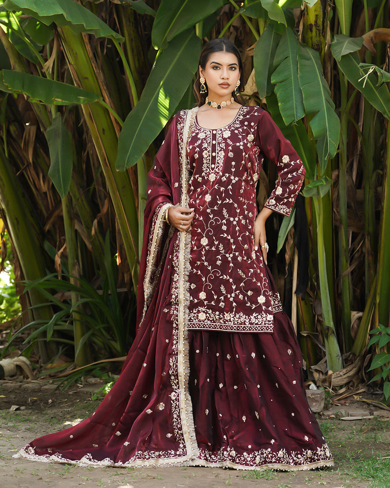 Gharara by Meher Mahal |  | Karishma Emporium | Elegance in Making Pure Zardozi Women wear
