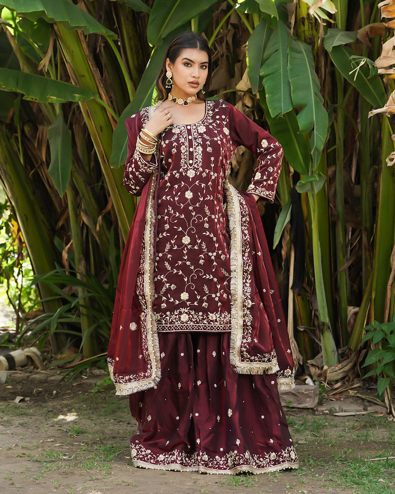 Gharara by Meher Mahal |  | Karishma Emporium | Elegance in Making Pure Zardozi Women wear