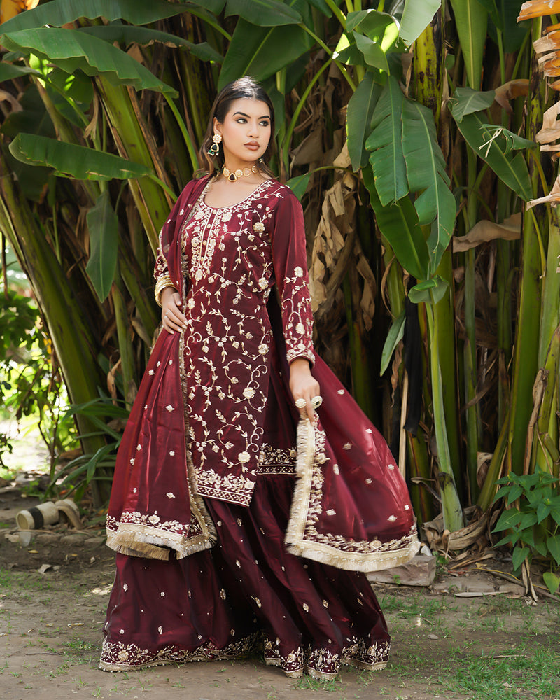 Gharara by Meher Mahal |  | Karishma Emporium | Elegance in Making Pure Zardozi Women wear
