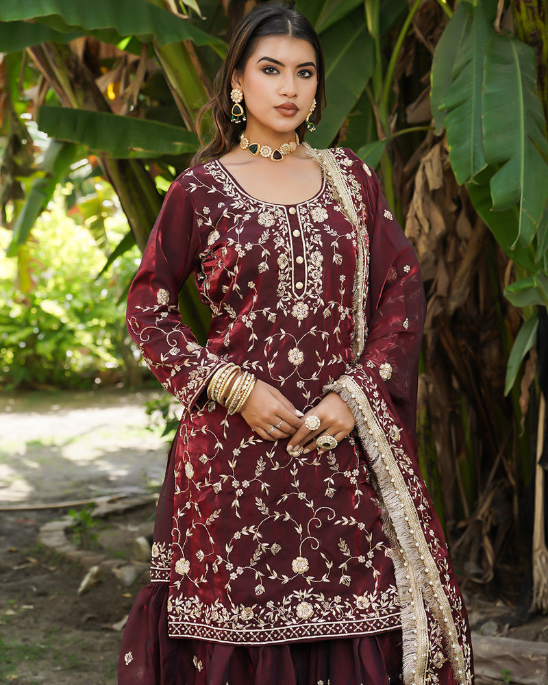 Gharara by Meher Mahal |  | Karishma Emporium | Elegance in Making Pure Zardozi Women wear