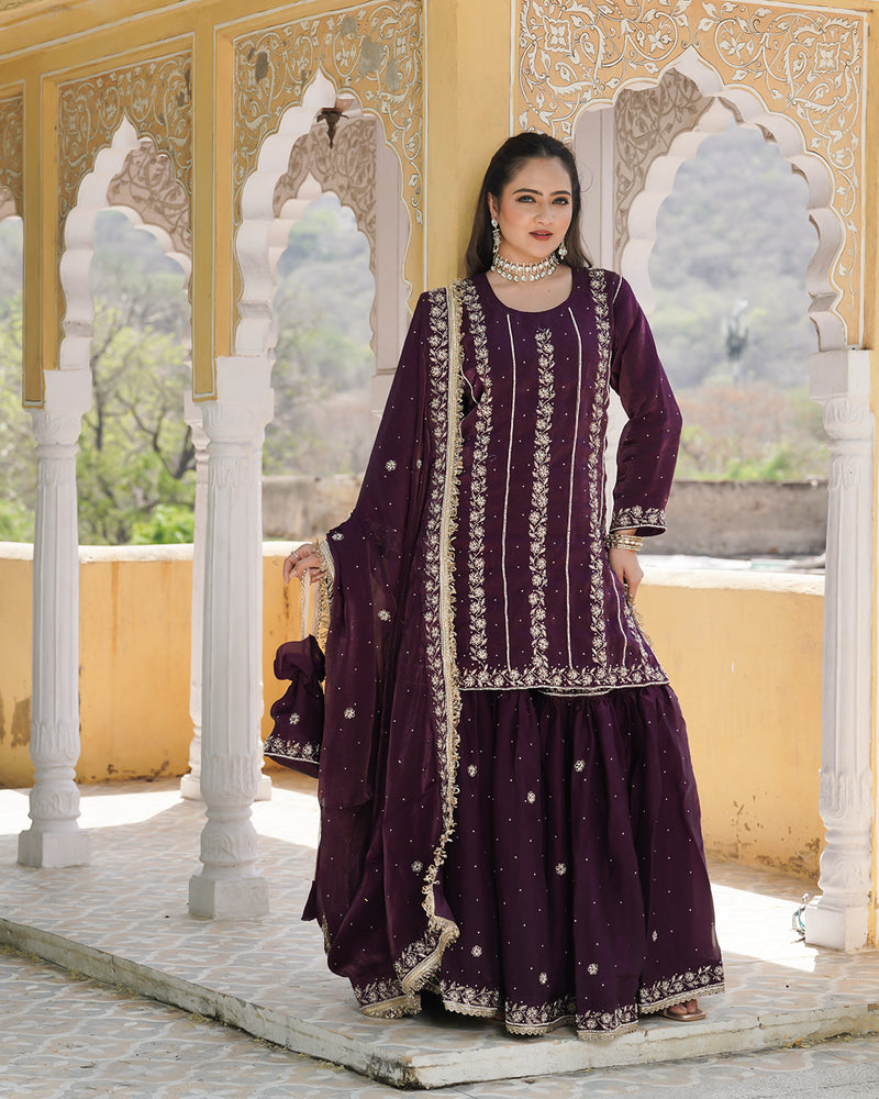 Gharara by aavya naaz |  | Karishma Emporium | Elegance in Making Pure Zardozi Women wear