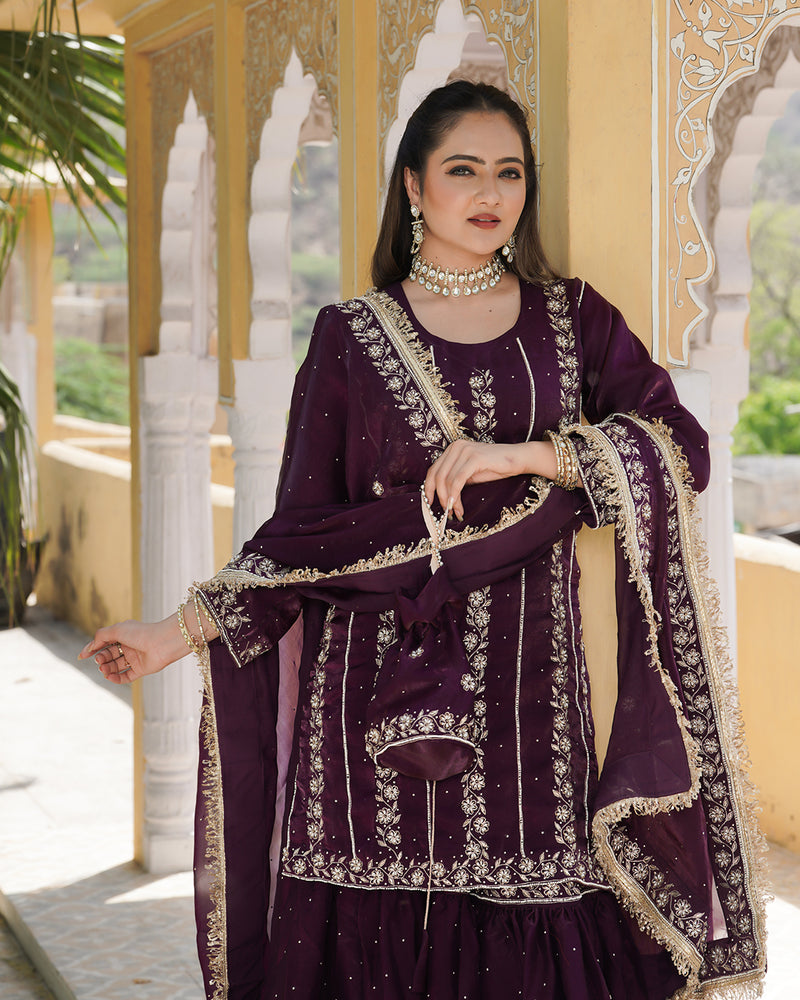 Gharara by aavya naaz |  | Karishma Emporium | Elegance in Making Pure Zardozi Women wear
