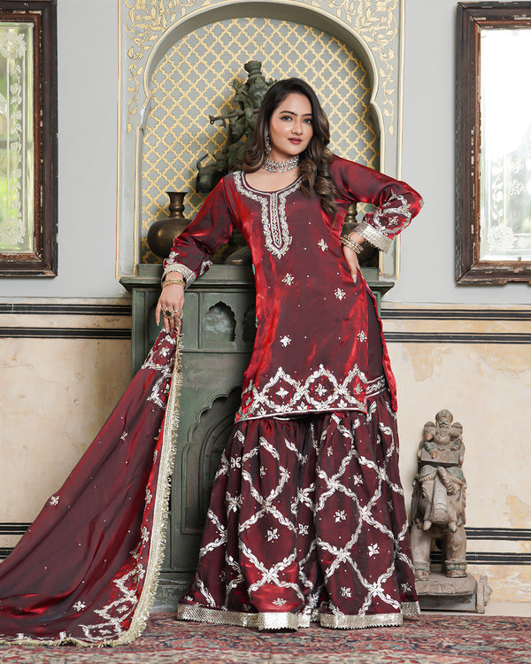 Gharara by Zaraya Ali |  | Karishma Emporium | Elegance in Making Pure Zardozi Women wear