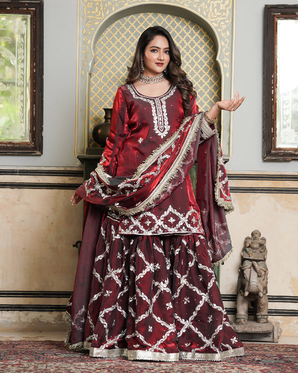 Gharara by Zaraya Ali |  | Karishma Emporium | Elegance in Making Pure Zardozi Women wear