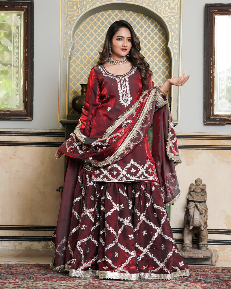 Gharara by Zaraya Ali |  | Karishma Emporium | Elegance in Making Pure Zardozi Women wear