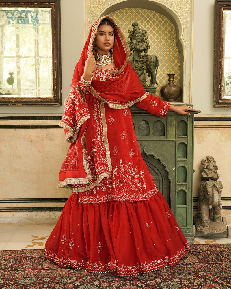 Farshi by Sakina-bai  Italian Shimar fabric |  | Karishma Emporium | Elegance in Making Pure Zardozi Women wear