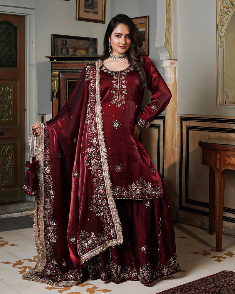 Gharara by shah Noor |  | Karishma Emporium | Elegance in Making Pure Zardozi Women wear