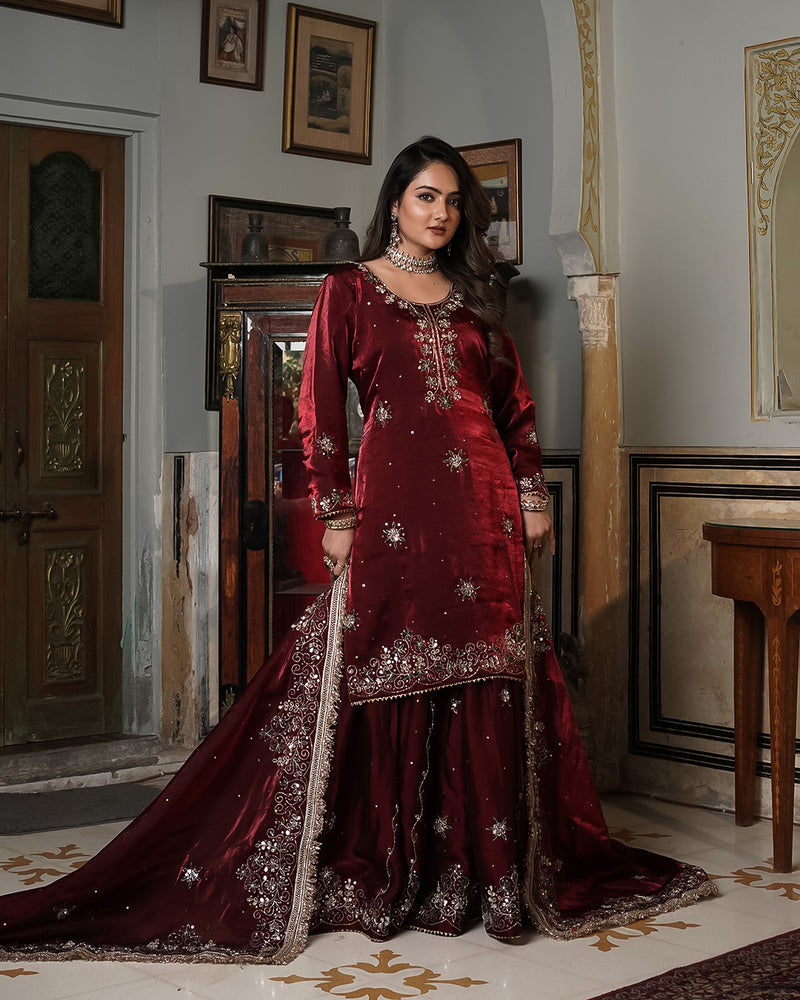 Gharara by shah Noor |  | Karishma Emporium | Elegance in Making Pure Zardozi Women wear
