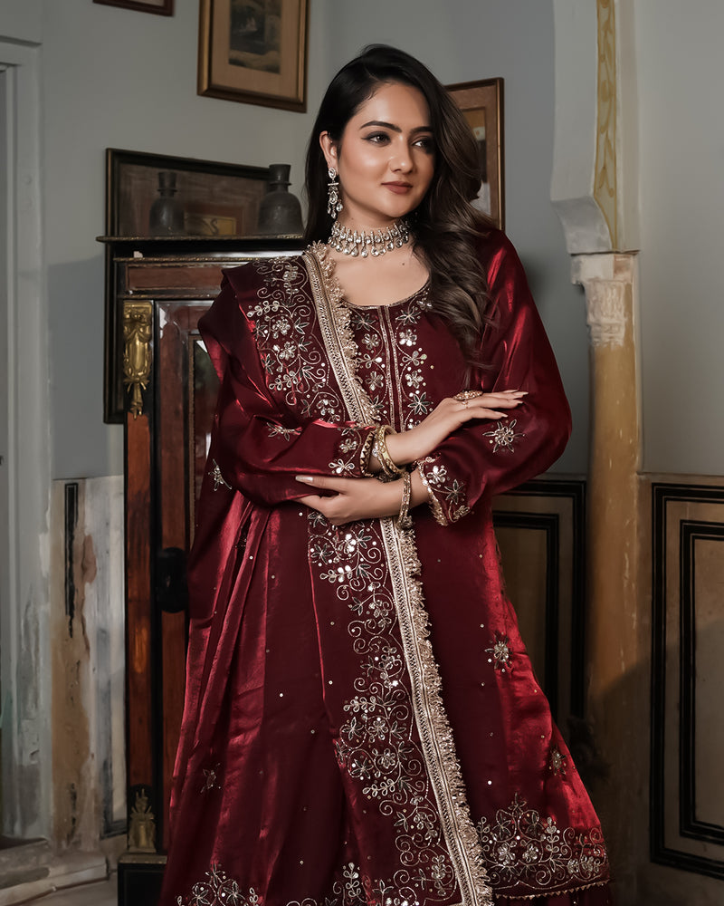 Gharara by shah Noor |  | Karishma Emporium | Elegance in Making Pure Zardozi Women wear
