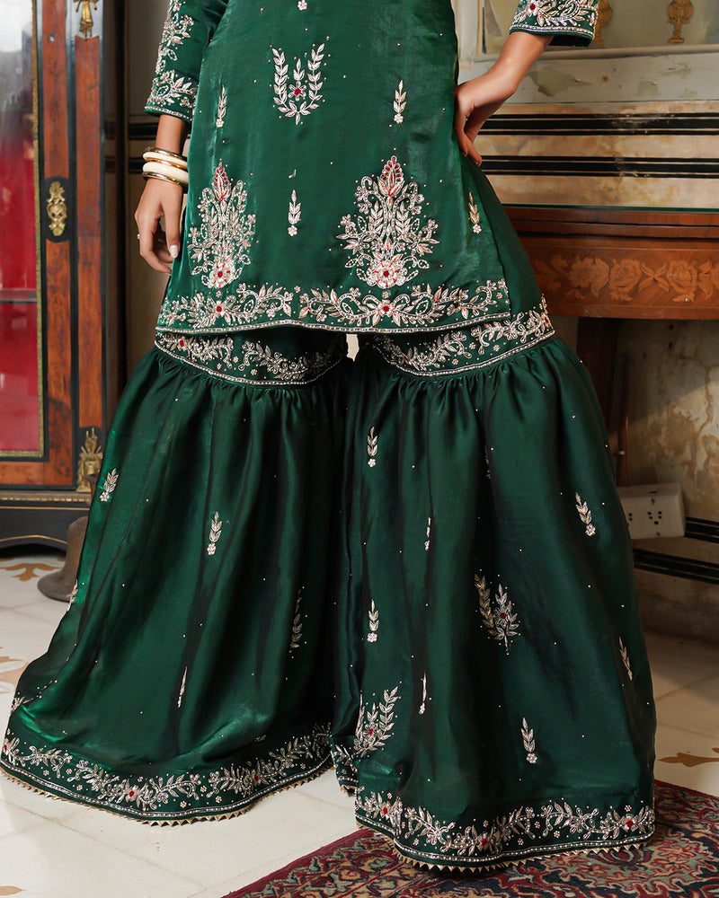 Gharara by Aasiya Kazi |  | Karishma Emporium | Elegance in Making Pure Zardozi Women wear
