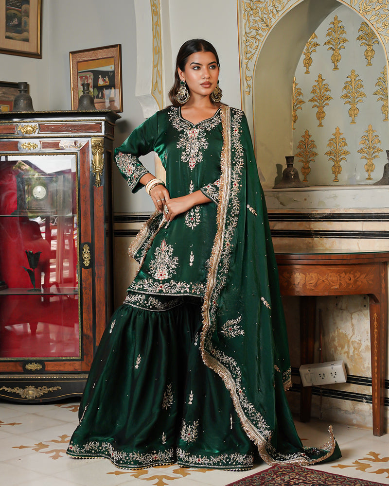 Gharara by Aasiya Kazi |  | Karishma Emporium | Elegance in Making Pure Zardozi Women wear