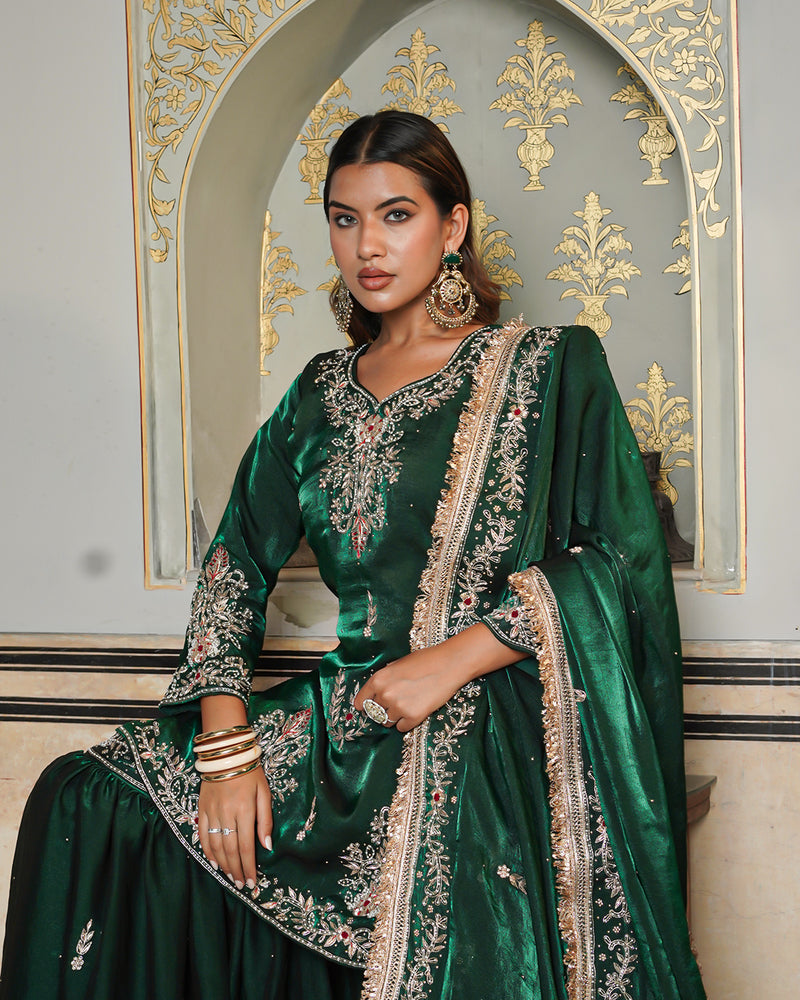 Gharara by Aasiya Kazi |  | Karishma Emporium | Elegance in Making Pure Zardozi Women wear