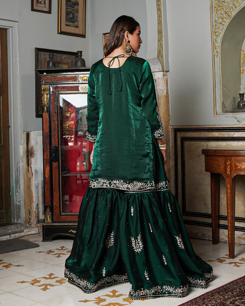 Gharara by Aasiya Kazi |  | Karishma Emporium | Elegance in Making Pure Zardozi Women wear