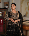 Alamdar-Frock Italian Shimar fabric frock/dupatta  Trouser-kimkhab silk