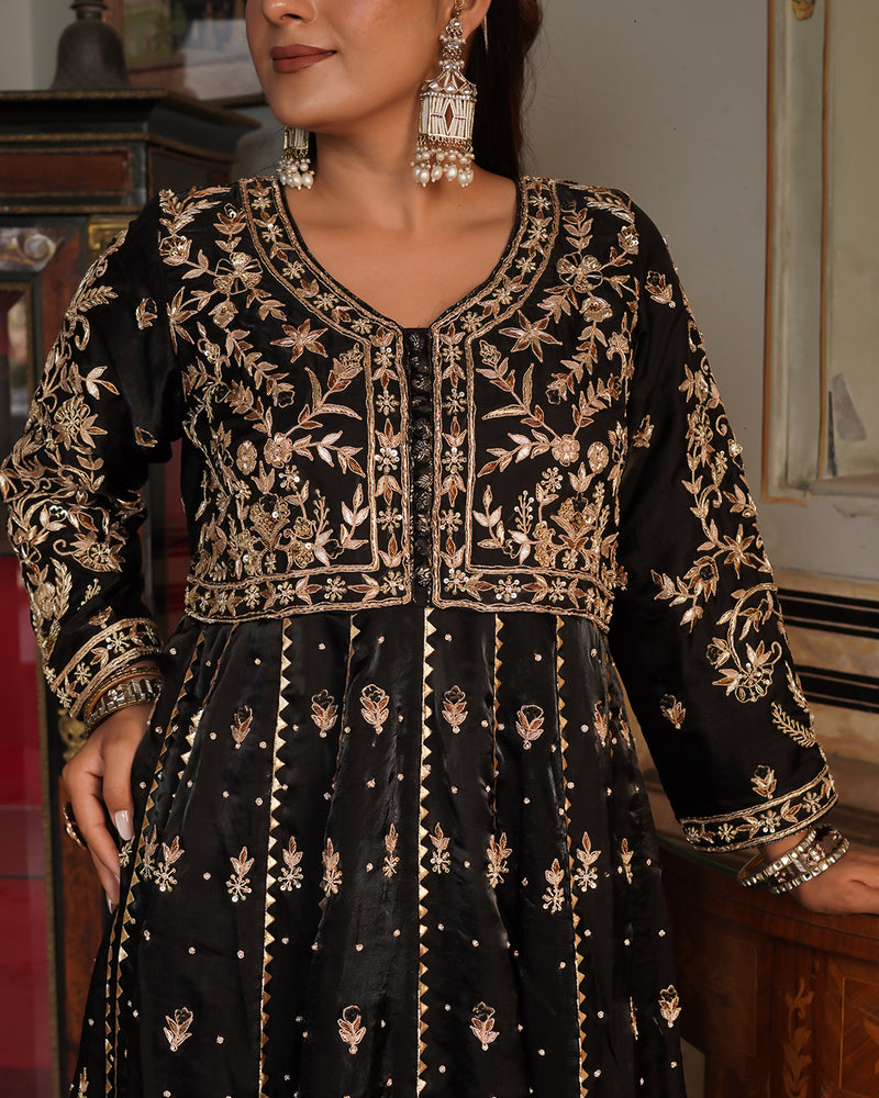 Alamdar-Frock Italian Shimar fabric frock/dupatta  Trouser-kimkhab silk