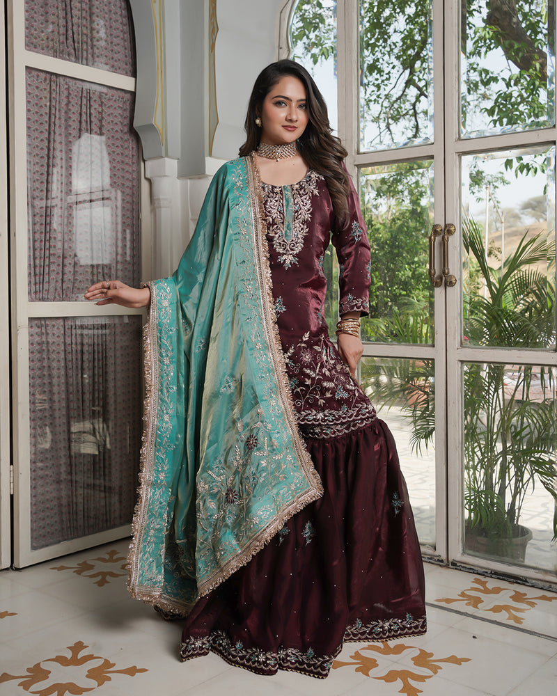 Gharara by Hoor Bano |  | Karishma Emporium | Elegance in Making Pure Zardozi Women wear