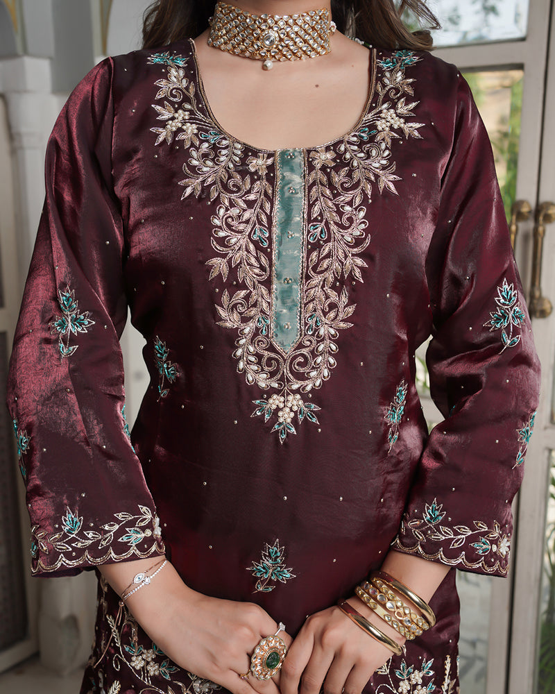 Gharara by Hoor Bano |  | Karishma Emporium | Elegance in Making Pure Zardozi Women wear