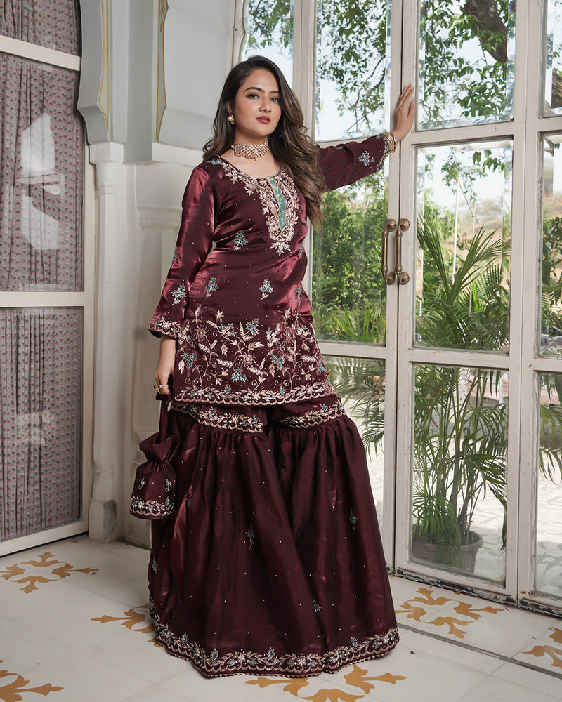 Gharara by Hoor Bano |  | Karishma Emporium | Elegance in Making Pure Zardozi Women wear