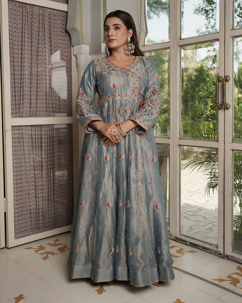 Angrakha choli  Top/bottom Crush tissue fabric  Dupatta-Italian Shimar |  | My Store