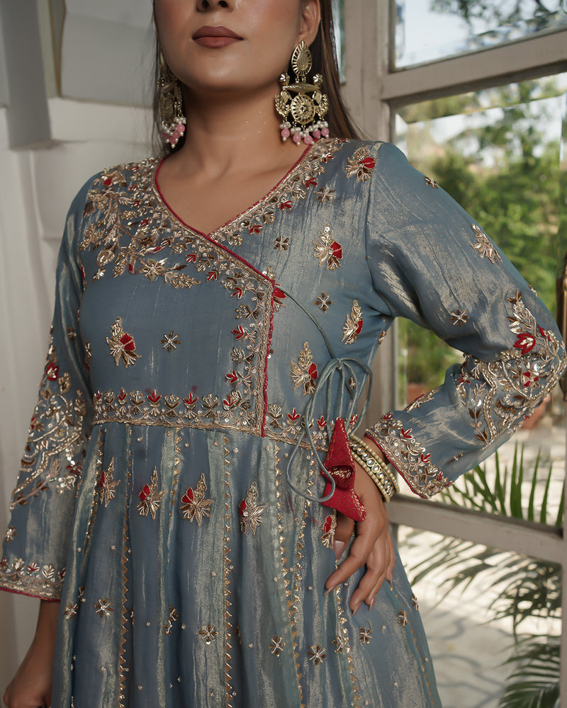 Angrakha choli  Top/bottom Crush tissue fabric  Dupatta-Italian Shimar |  | My Store