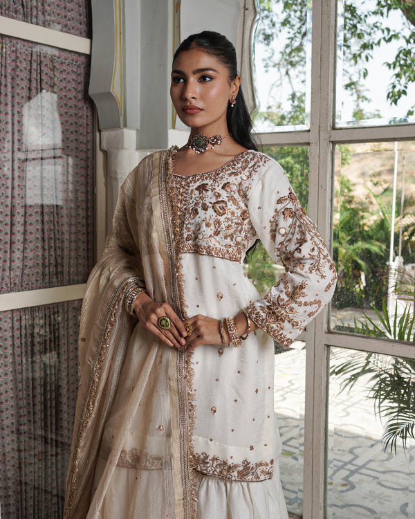 Gharara by zareen Ara |  | Karishma Emporium | Elegance in Making Pure Zardozi Women wear
