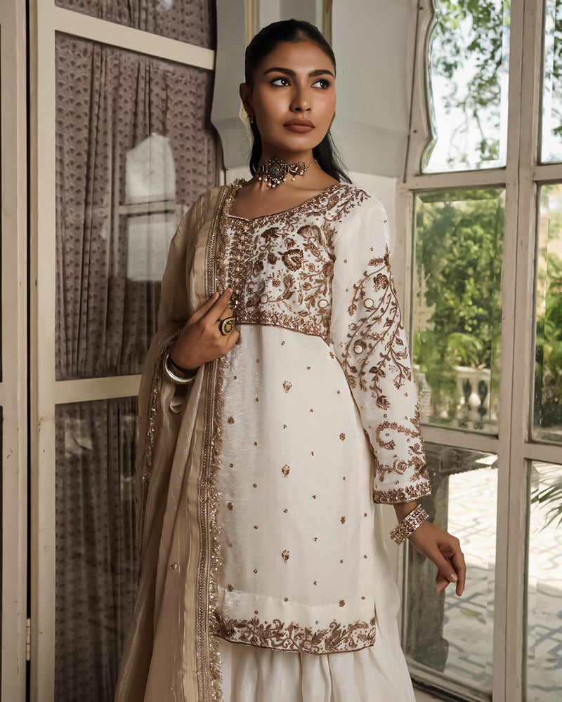 Gharara by zareen Ara |  | Karishma Emporium | Elegance in Making Pure Zardozi Women wear