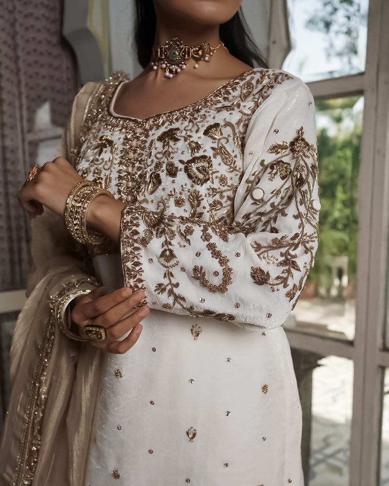 Gharara by zareen Ara |  | Karishma Emporium | Elegance in Making Pure Zardozi Women wear