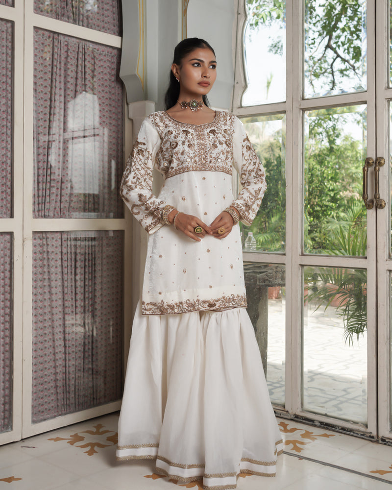 Gharara by zareen Ara |  | Karishma Emporium | Elegance in Making Pure Zardozi Women wear